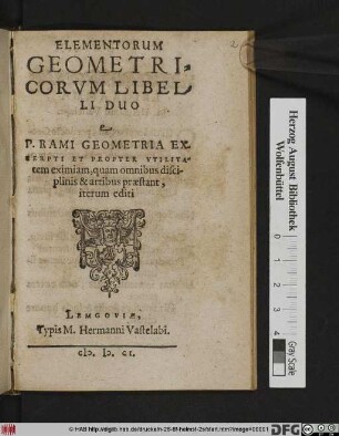 Elementorum Geometricorum Libelli Duo