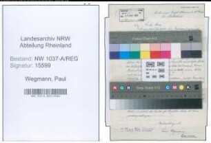 Entnazifizierung Paul Wegmann , geb. 00.00.0000 ()