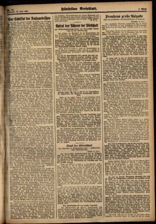 Zweite Ausgabe vom Mittwoch, den 20. Juni 1934.
