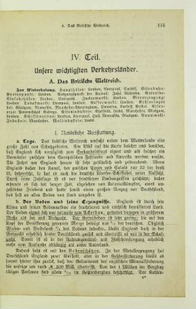IV. Teil. Unsere wichtigsten Verkehrsländer