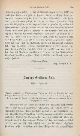 205-222 Jaques Cretineau-Joly : Fortsetzung