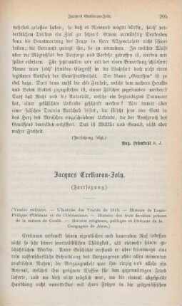 205-222 Jaques Cretineau-Joly : Fortsetzung
