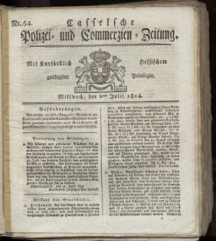Nr. 54, Mittwoch den 6ten Julii. 1814
