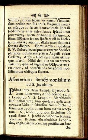 Asceterium Sanctimonialium ad S. Jacobum.