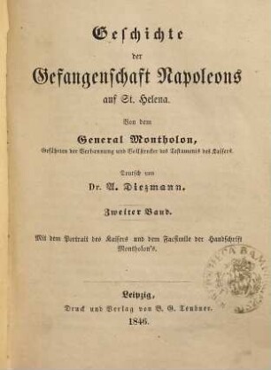 Geschichte der Gefangenschaft Napoleons auf St. Helena, 2