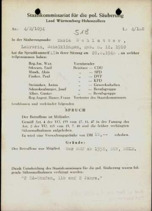 Schlatter, Maria