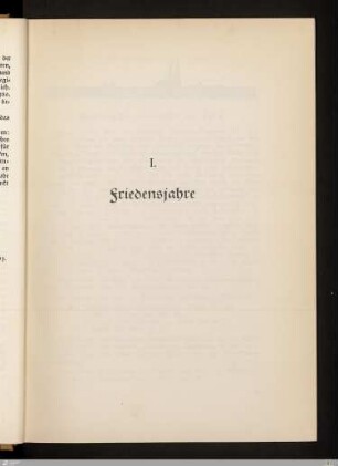 I. Friedensjahre