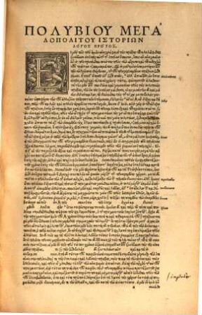 Polybiu Megapolitu Historiōn Biblia 5 : = Polybii Megapolitani Historiarvum Libri Priores Qvinqve