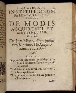 Lib 3. De Modis Acquirendi Et Amittendi Feudum.