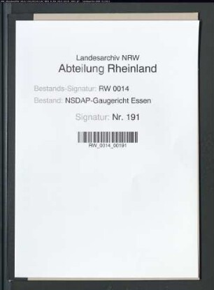 Zustimmung zur Aufnahme des Parteianwärters Werner Karl-Ludwig HUSMANN, geb. 22.4.1906, Bankvertreter in Essen, und Revision der Nichtaufnahme wegen schikanöser Behandlung des Blockleiters und Ortsgruppenleiters im Haushalt der Mutter Husmanns