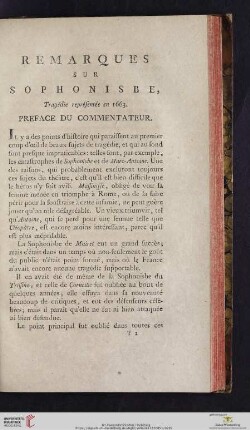 Remarques sur Sophonisbe, Tragédie représentée en 1663