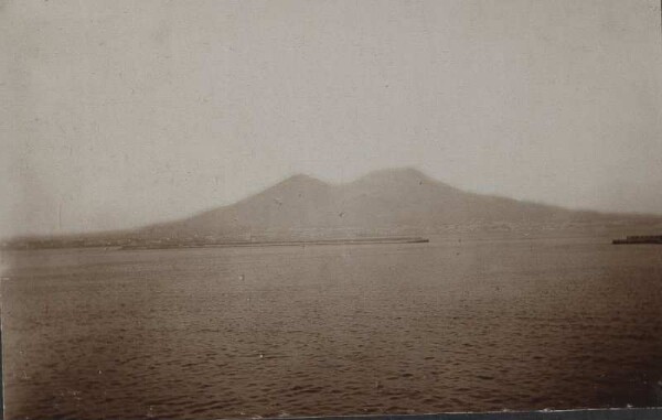 Mount Vesuvius seen from Naples (harbour).