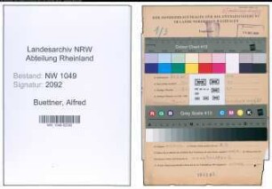 Entnazifizierung Alfred Buettner , geb. 23.07.1921 (Justizangestellter)