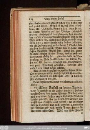 VI. Einen Zufall an denen Augen