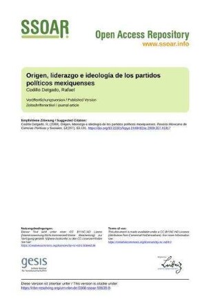Origen, liderazgo e ideología de los partidos políticos mexiquenses