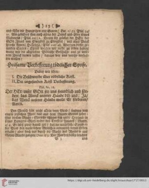 Heilsame Verbesserung tödtlicher Speise