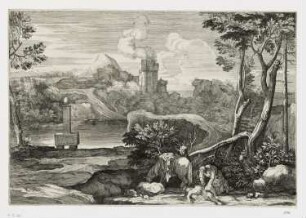 Landschaft mit dem Barmherzigen Samariter, Blatt 5 der Folge "Landschaften"