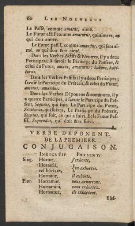 Verbe Deponent De La Premiere. Conjugaison