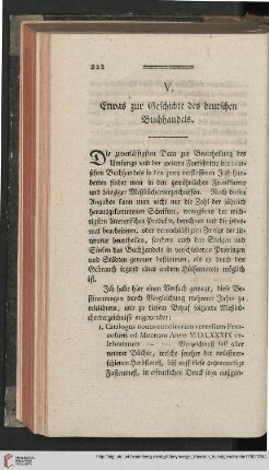 V. Etwas zur Geschichte des deutschen Buchhandels.
