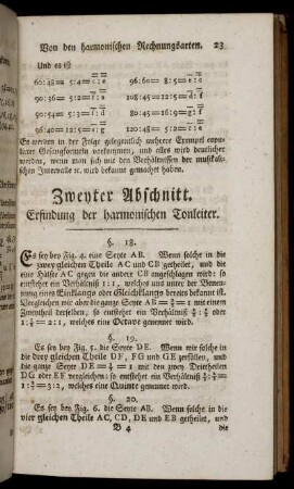Zweyter Abschnitt. Erfindung der harmonischen Tonleiter.