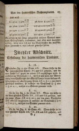 Zweyter Abschnitt. Erfindung der harmonischen Tonleiter.