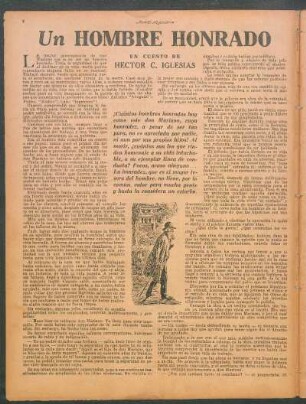 Un hombre honrado : Un cuento de Héctor C. Iglesias