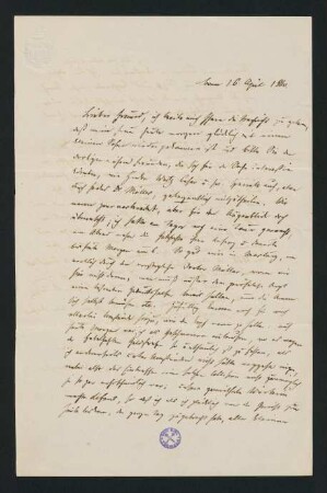 Brief vom 16. April 1860