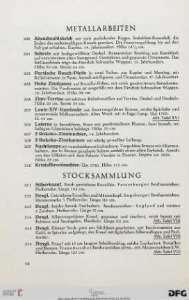 Stocksammlung (Nr. 211-260)