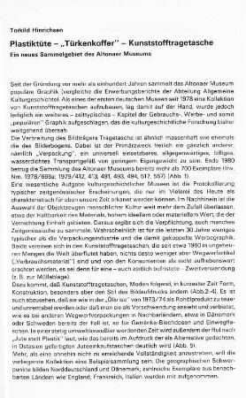 Plastiktüte - "Türkenkoffer" - Kunststofftragetasche : Ein neues Sammelgebiet des Altonaer Museums