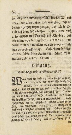 Eingang. Andächtige und Jesu Geliebte!