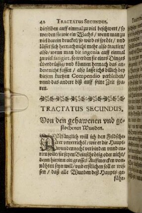 Tractatus Secundus. Von den gehawenen und gestochenen Wunden.