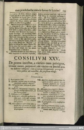 Consilium XXV. De poena incestus, a vitrico cum privigna, vivente uxore, perpetrati; [...]