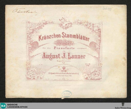 Kränzchen Stammblätter : Walzer für das Pianoforte; op. 13