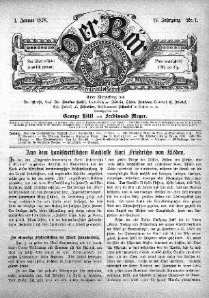 1. Januar 1878, Nr. 1