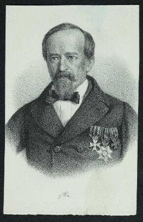 Porträt Josef Mindler : Foto-/Bildersammlung Stenografische Sammlung. Porträt Josef Mindler. Lithographie nach Photographie (um 1860). Dresden: SLUB P a 1056