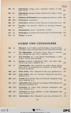 Silber und Chinasilber (Nr. 813-827)