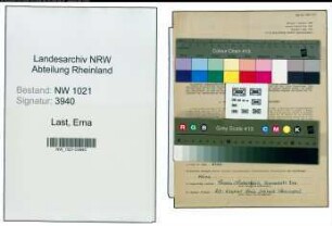 Entnazifizierung Erna Last , geb. 23.08.1907 ()