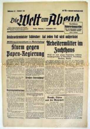 Kommunistische Berliner Abendzeitung "Die Welt am Abend"