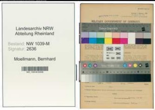 Entnazifizierung Bernhard Moellmann , geb. 27.10.1897 (Arbeiter)