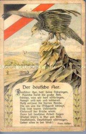 Patriotische Postkarte mit Gedicht