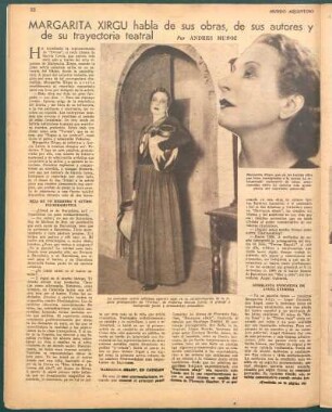 Margarita Xirgu habla de sus obras, de sus autores y de su trayectoria teatral