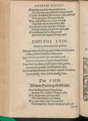 Emblema LXIII. Omnia mea mecum porto.