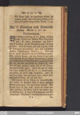 Am VI Sonntage nach Trinitatis. Evang. Matth., 5, 20 - 26.