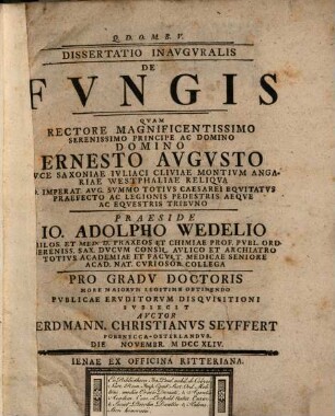 Dissertatio Inavgvralis De Fvngis
