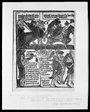 Apokalypse des Johannes — Bildseite mit zwei Szenen aus der Apokalypse, Folio 13 verso