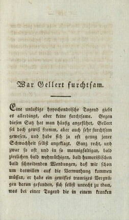 War Gellert furchtsam