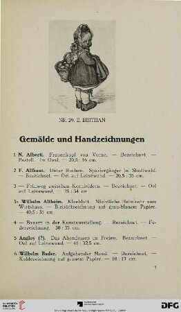 Gemälde und Handzeichnungen (Nr. 1-299)