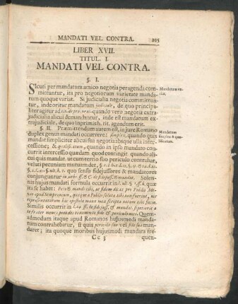 Titul. I. Mandati Vel Contra
