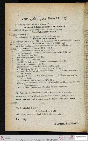 Zur gefälligen Beachtung!