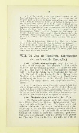 VIII. Die Erde als Weltkörper